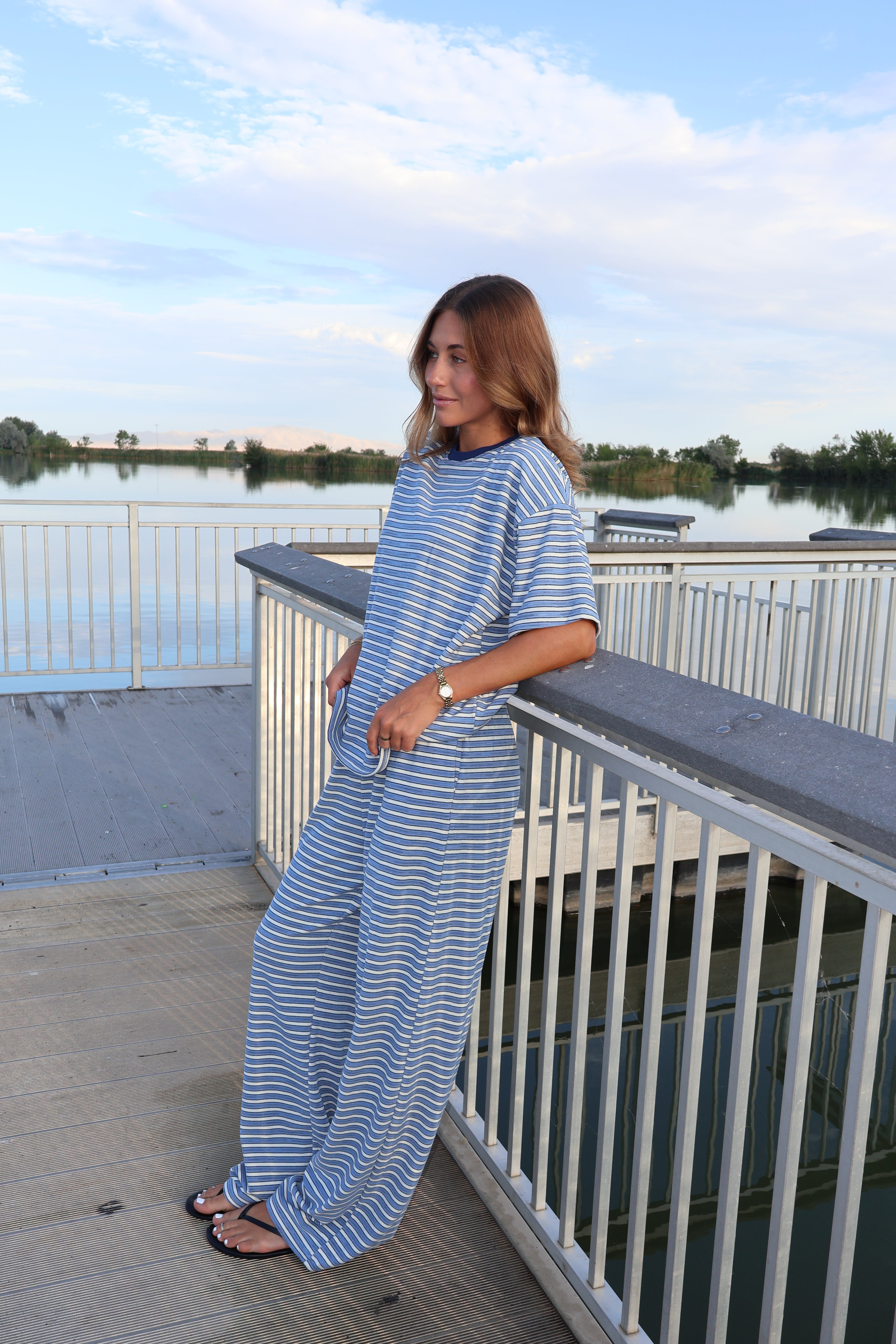 Cameron Fleece Stripe Tee