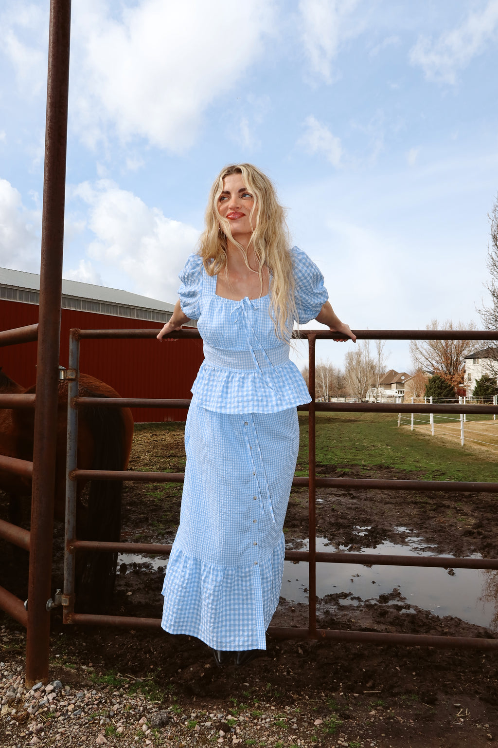 Bluebell Gingham Peplum