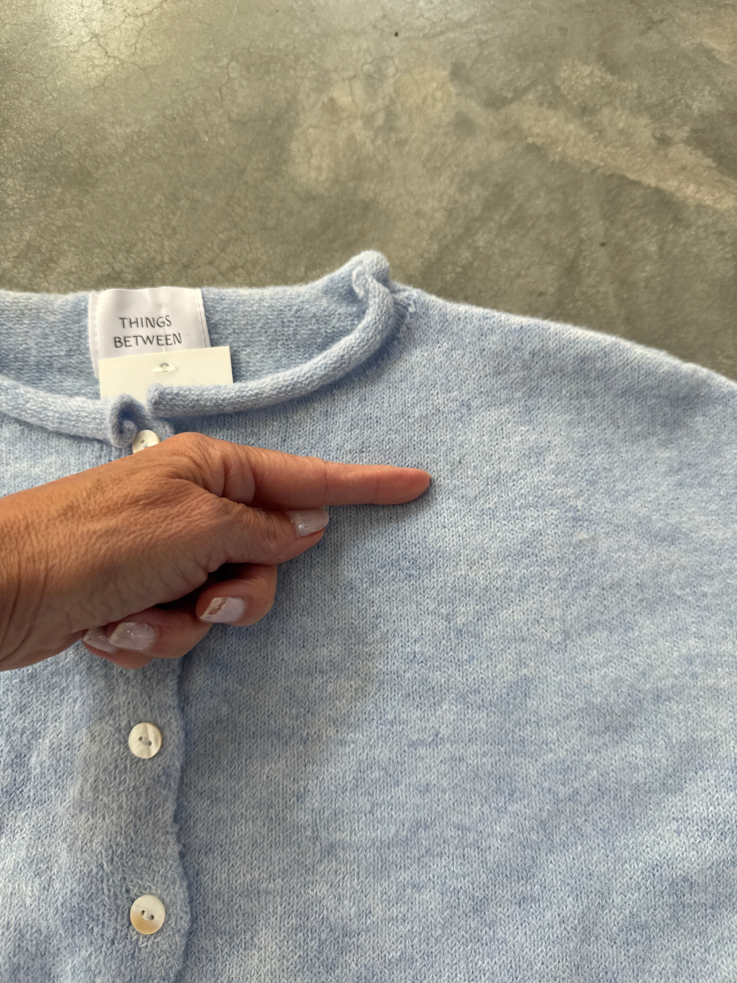 FINAL SALE - FLAWED Piper Cardigan in Baby Blue - Small