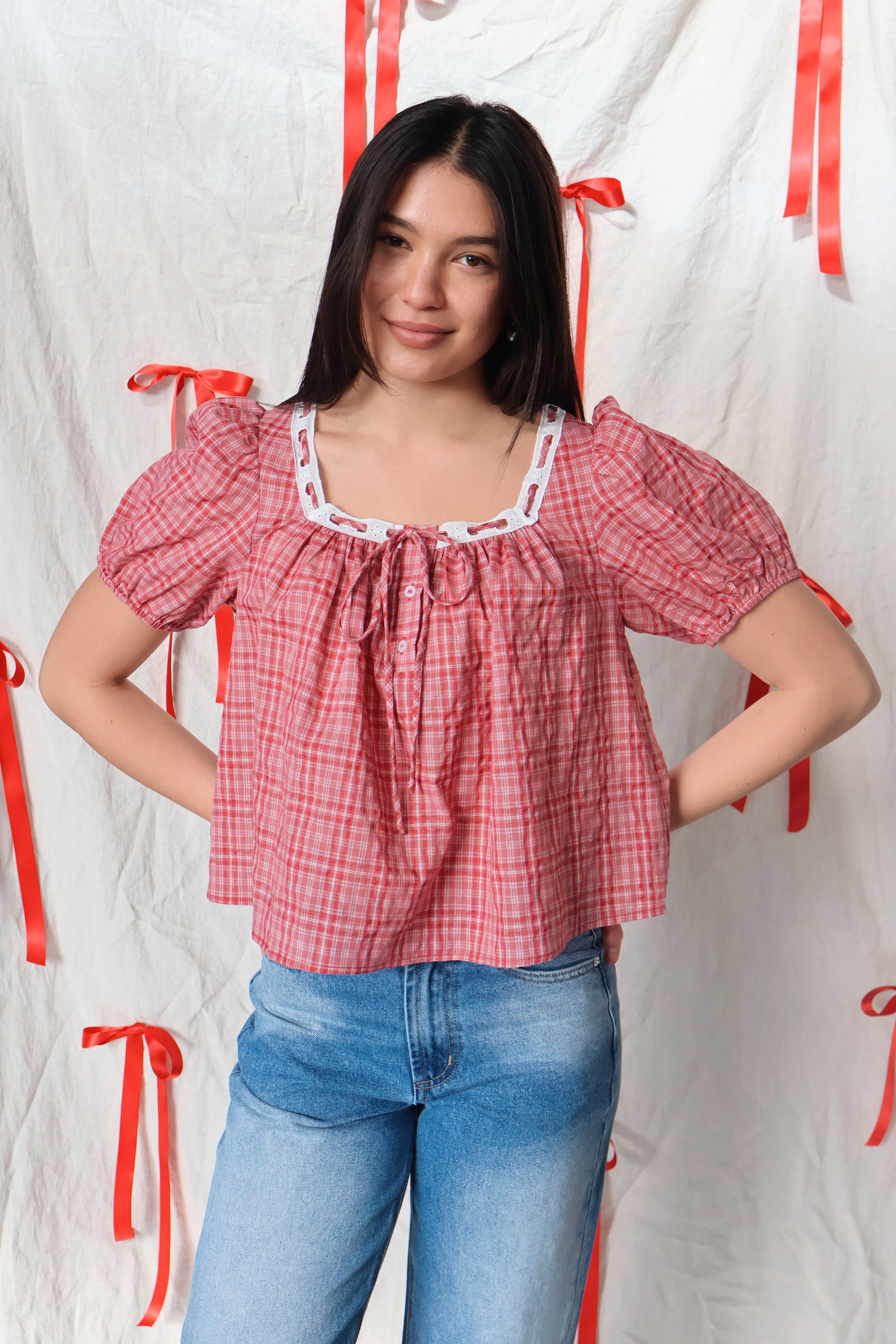 Lila Plaid Blouse