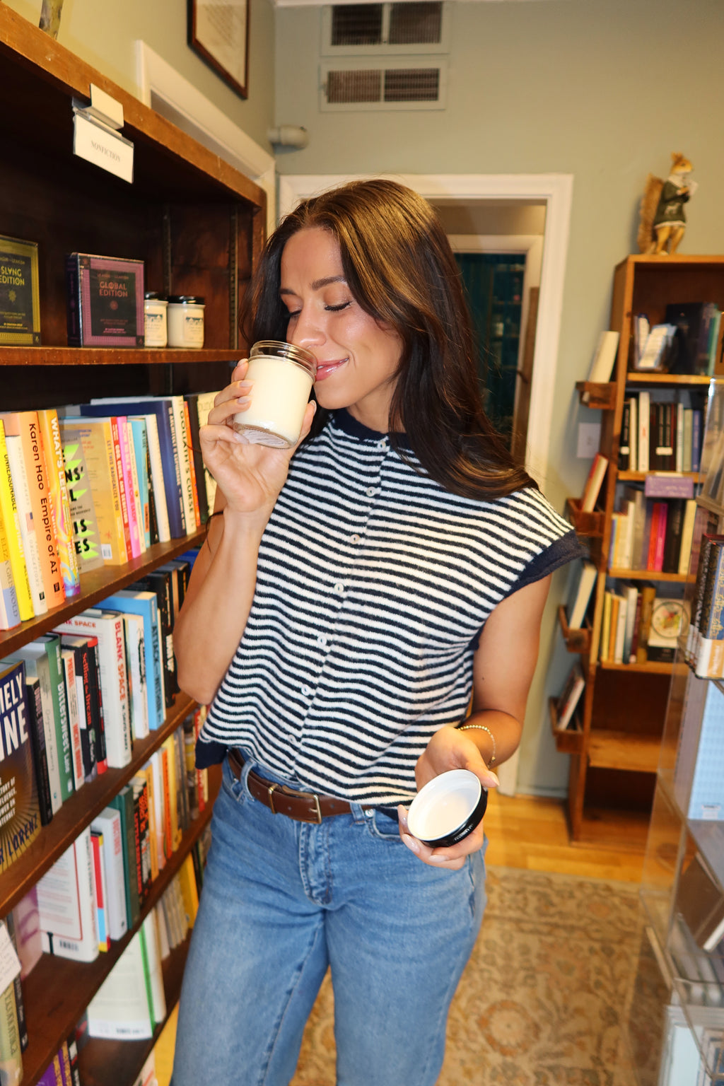 FINAL SALE - Piper Short Sleeve Cardigan in Stripes