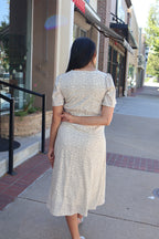 Polka Dot Midi Dress in Cream/Black
