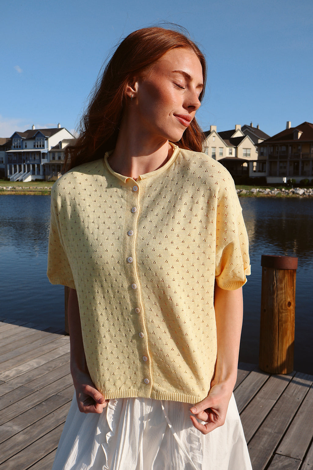 Seaside Sorbet Pointelle Cardigan