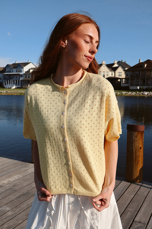 Seaside Sorbet Pointelle Cardigan