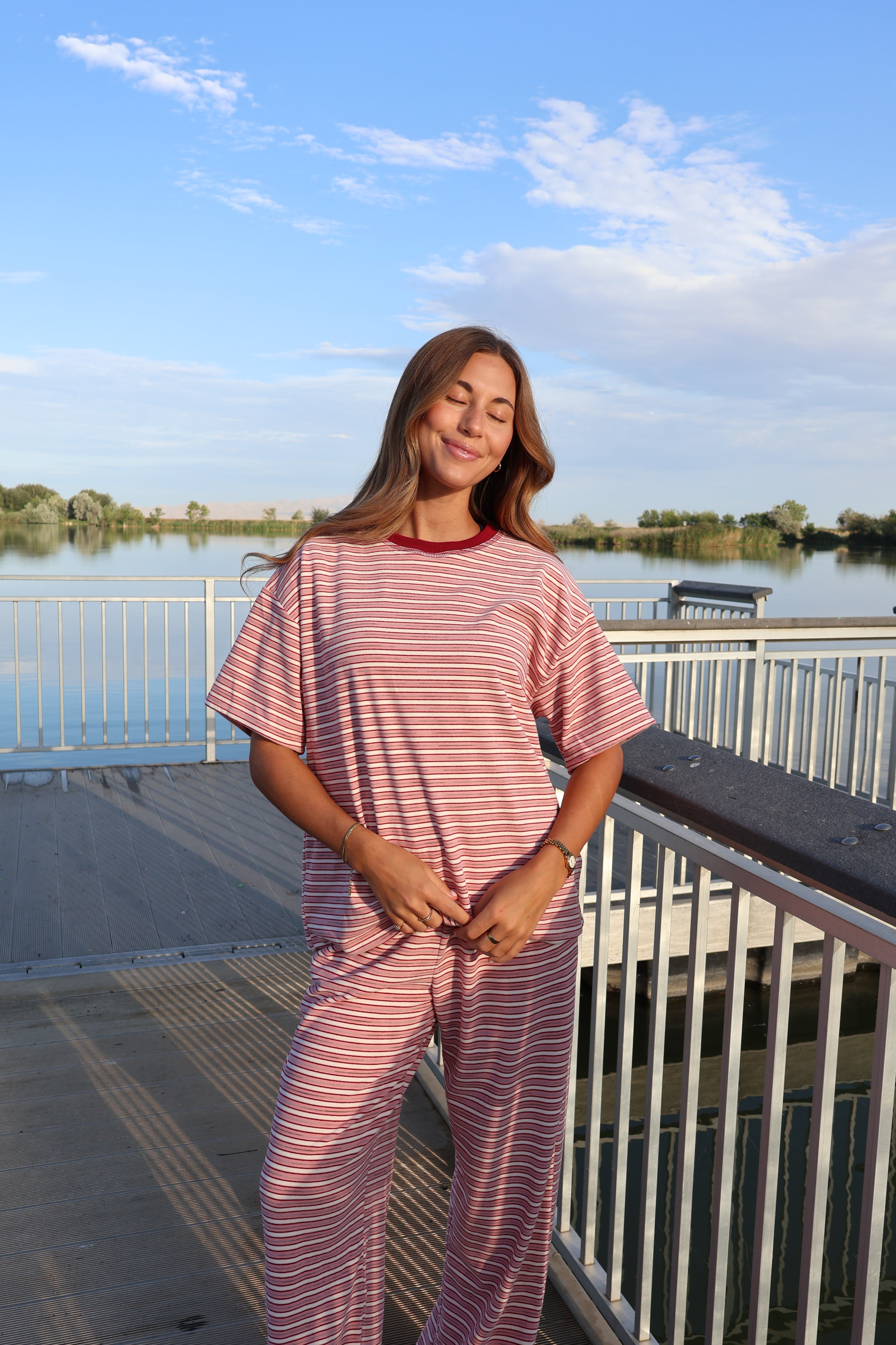 Cameron Fleece Stripe Tee