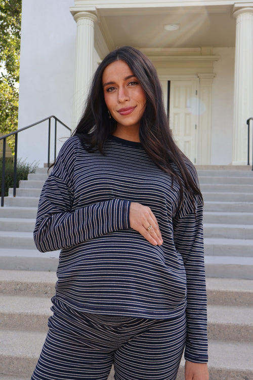 Carson Stripe Long Sleeve in Navy