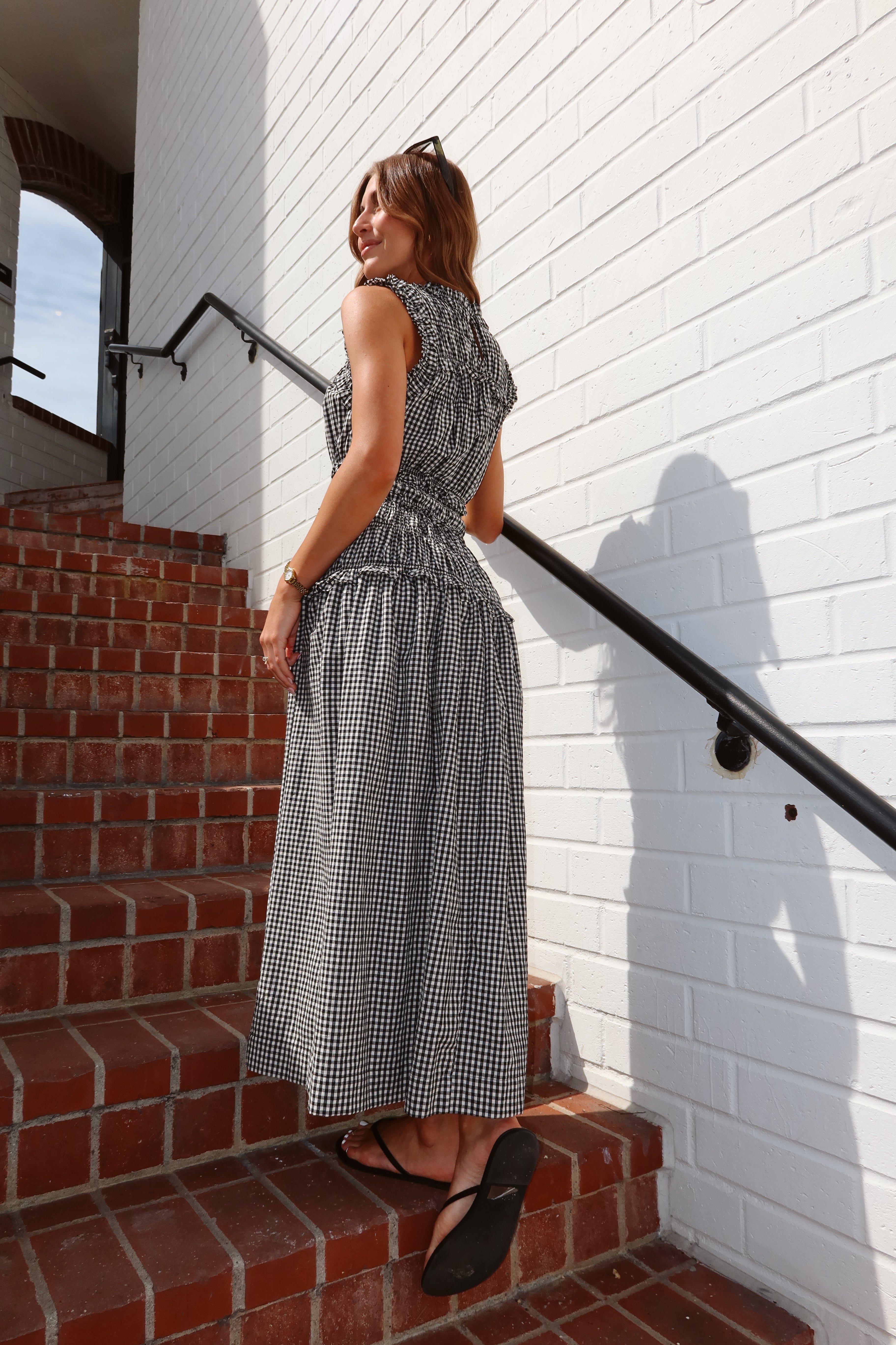 June Gingham Maxi