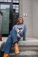 FINAL SALE - Hound Knit Sweater in Grey