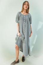 Eliza Gingham Maxi Dress in Black