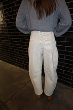 Wren Pinstripe Barrel Jeans