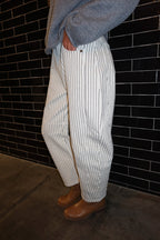 Wren Pinstripe Barrel Jeans