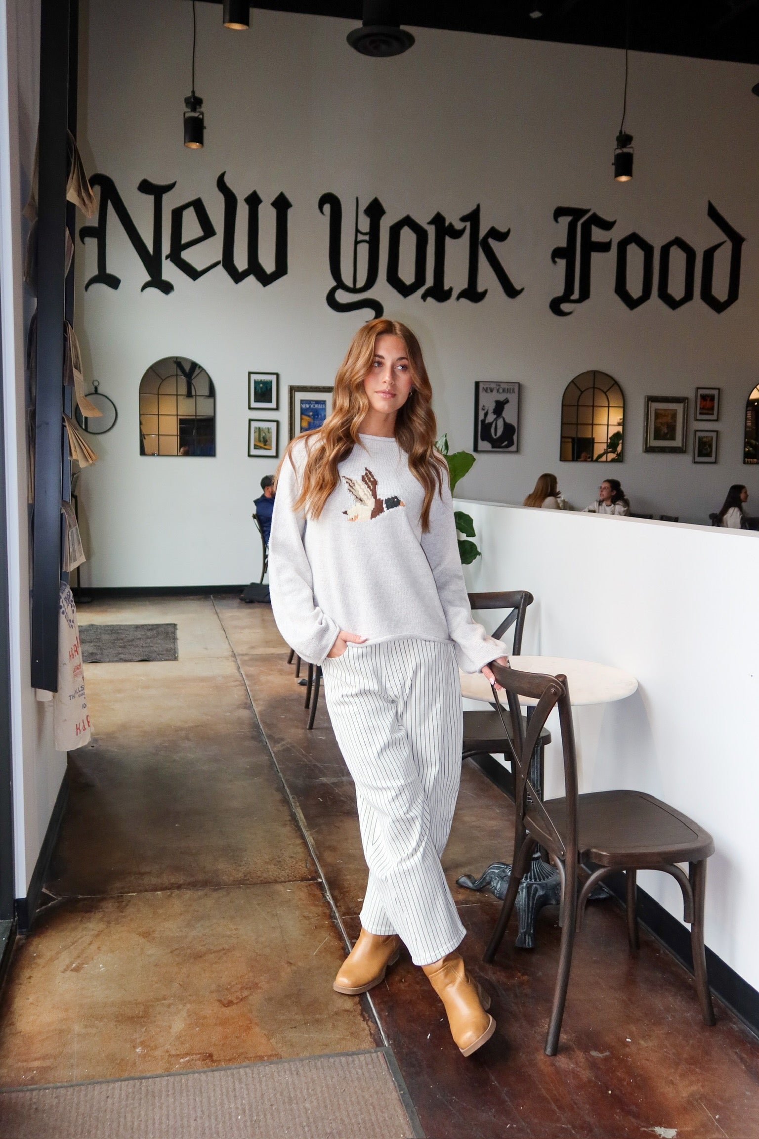 Take Flight Duck Sweater in Heather Oat