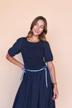 Lainey Gingham Maxi in Navy