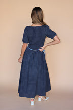 Lainey Gingham Maxi in Navy