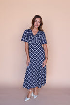 Highland Honey Plaid Midi Dress