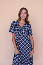 Highland Honey Plaid Midi Dress