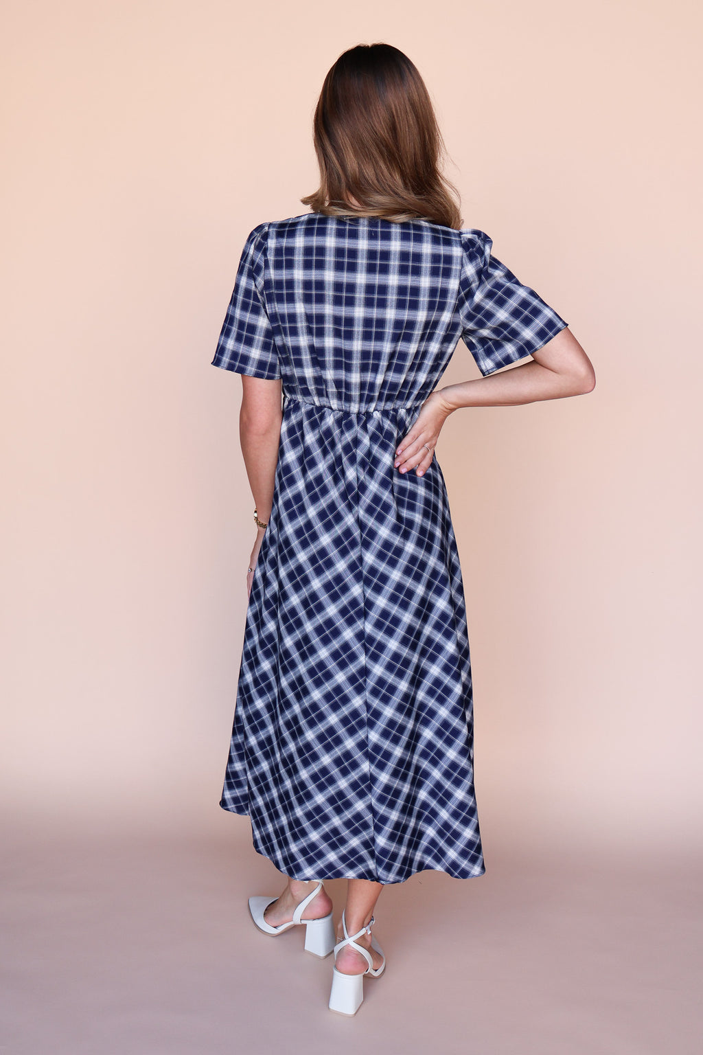 Highland Honey Plaid Midi Dress