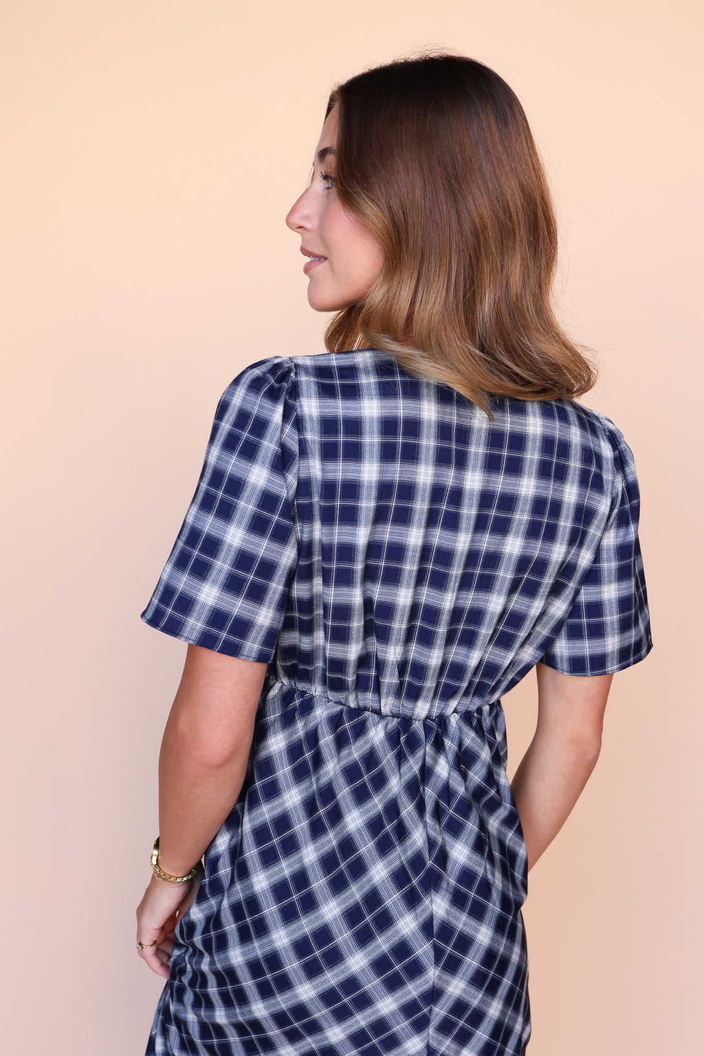Highland Honey Plaid Midi Dress