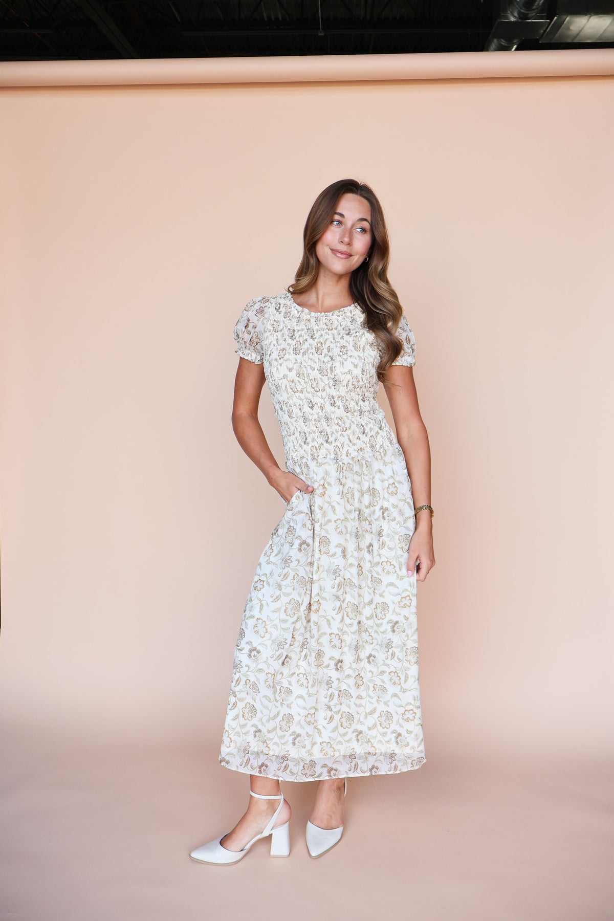 Maisie Floral Maxi in Natural
