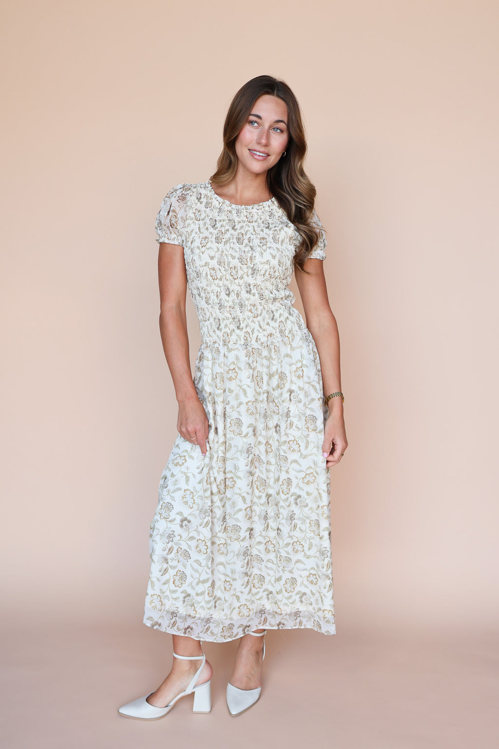 Maisie Floral Maxi in Natural