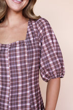 Bria Plaid Midi in Marsala