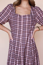 Bria Plaid Midi in Marsala