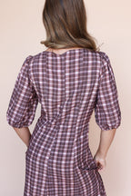 Bria Plaid Midi in Marsala