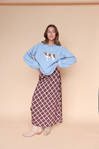 Cow Sweater in Dusty Blue