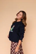 Skiing Dog Sweater in Navy