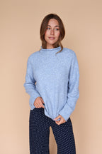 Piper Mock Neck Sweater in Dusty Blue