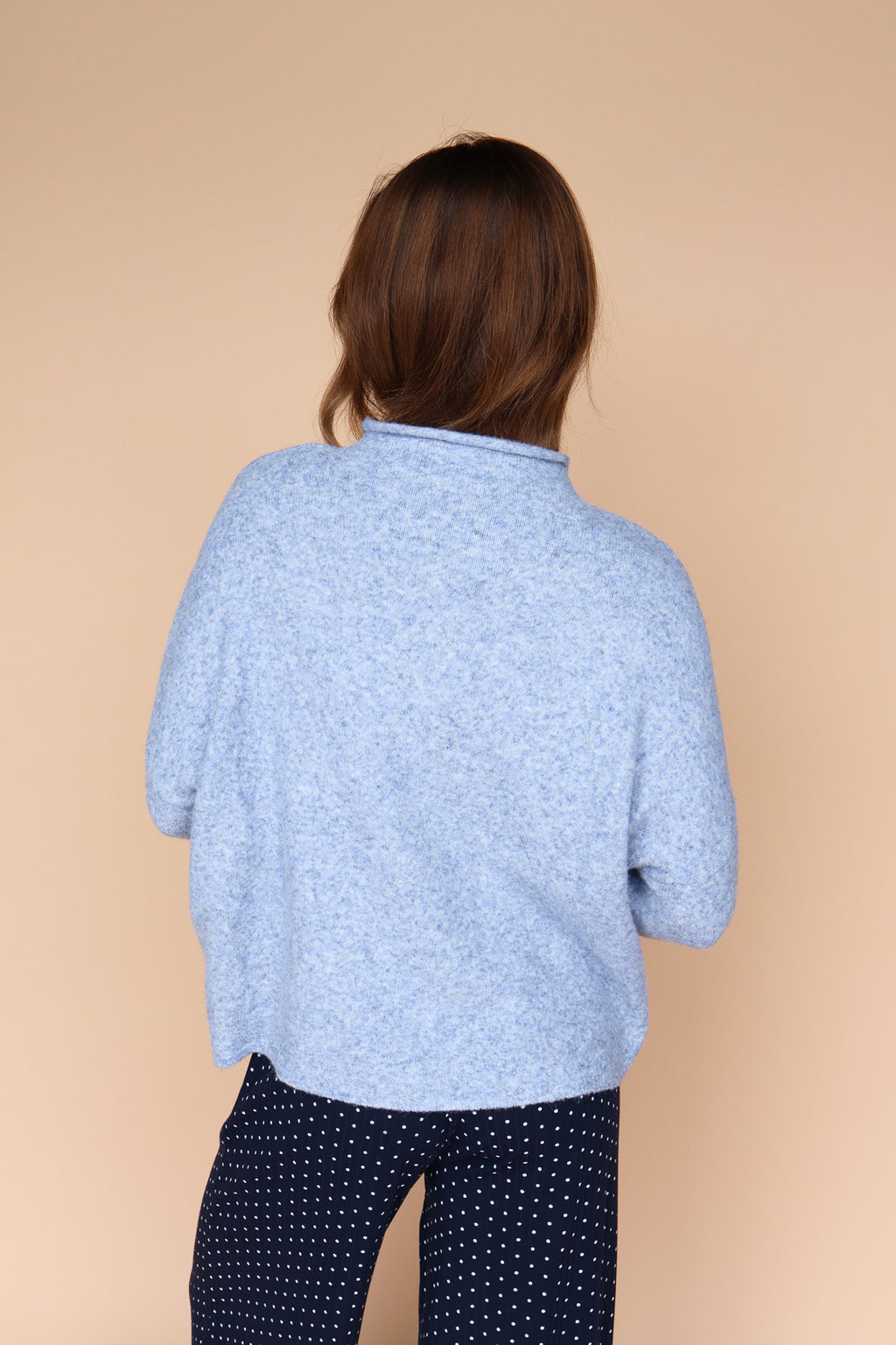 Piper Mock Neck Sweater in Dusty Blue