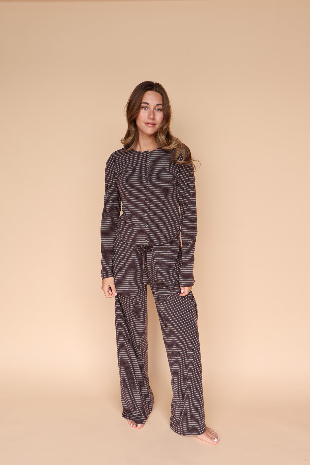 Lauren Stripe Pants in Brown