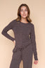 Lauren Stripe Button Up Top in Brown