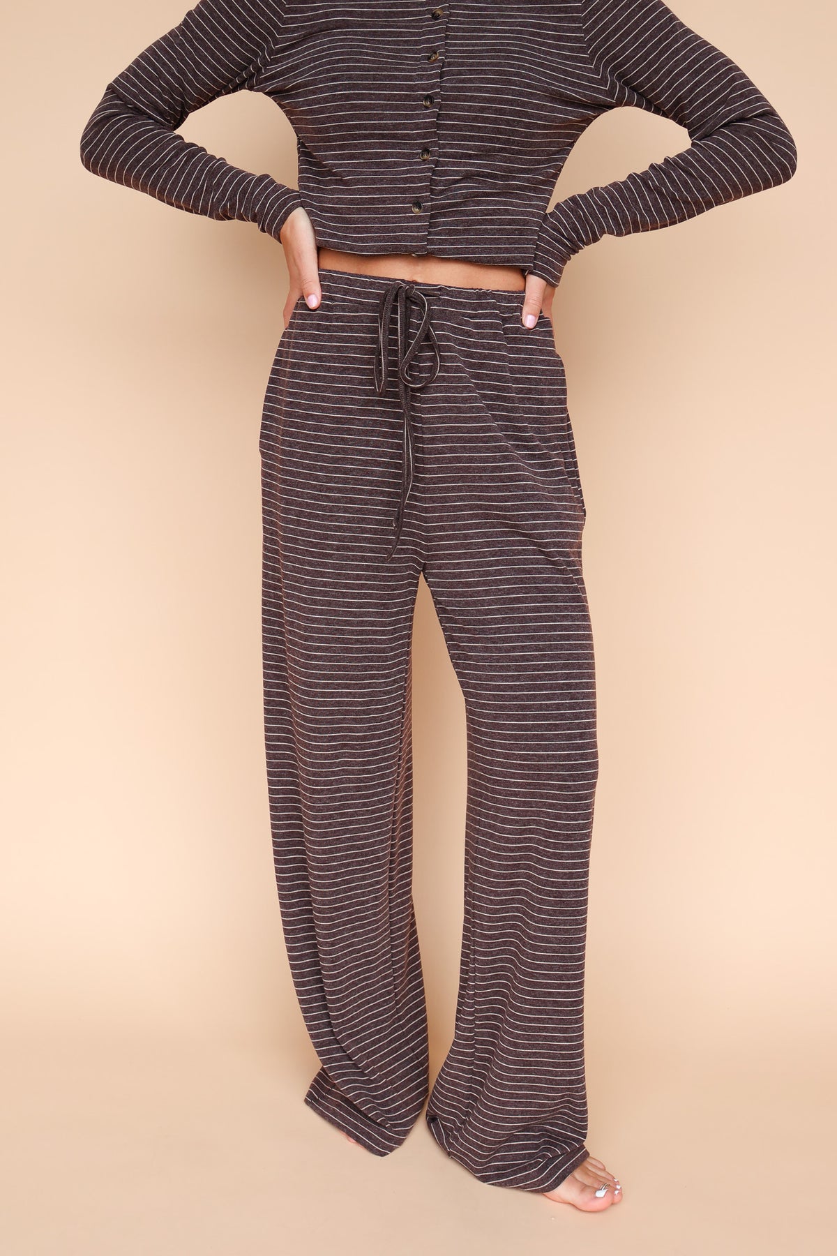 Lauren Stripe Pants in Brown Main image