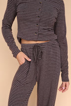 Lauren Stripe Pants in Brown
