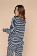 Skylar Stripe Top in Navy