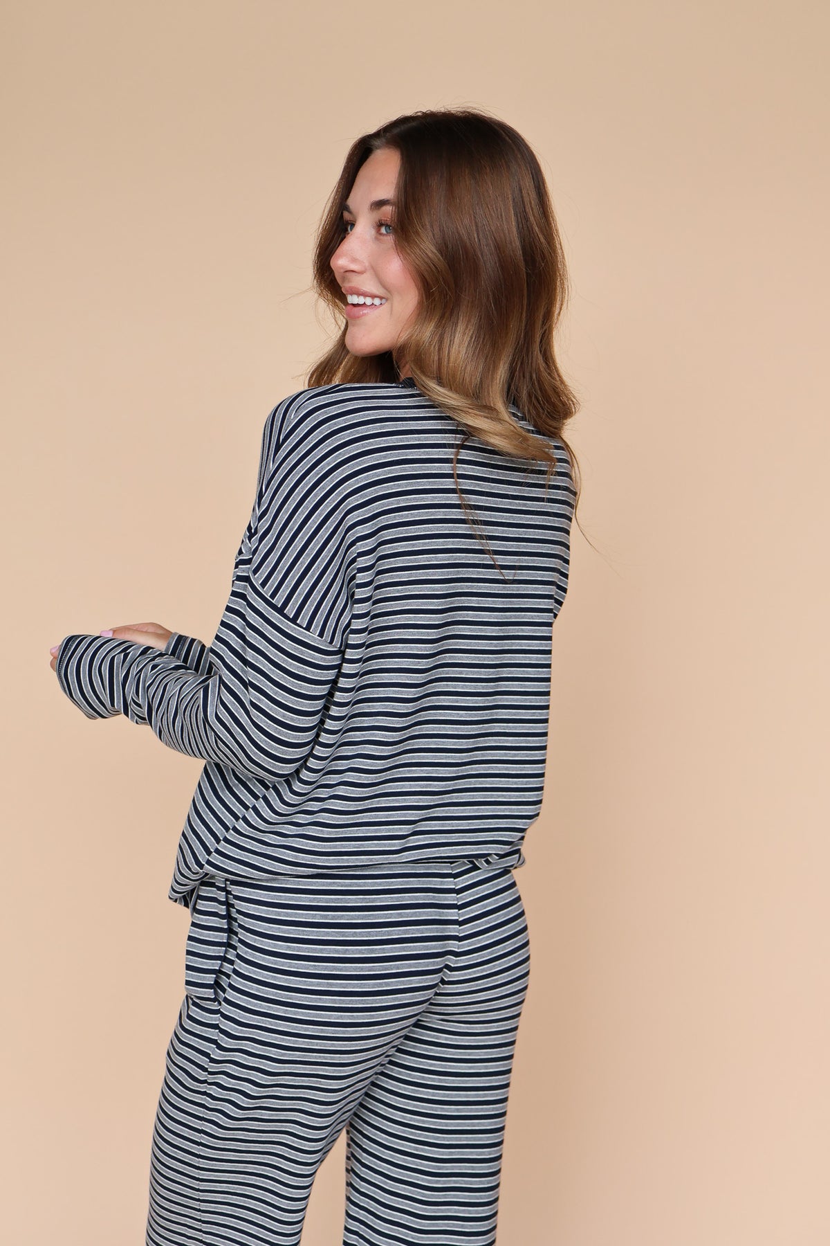 Skylar Stripe Top in Navy