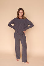 Skylar Stripe Pants in Wine