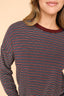 Skylar Stripe Top in Wine