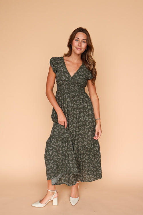 Emily Floral Maxi in Green