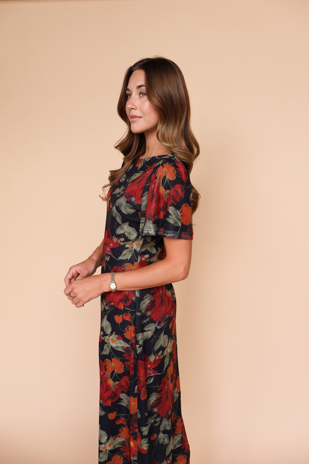 Sookie Black Mesh Floral Dress