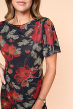 Sookie Black Mesh Floral Dress