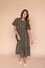 Lane Gingham Midi in Espresso