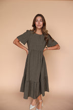 Lane Gingham Midi in Espresso