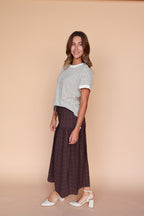 Hartford Checkered Skirt in Brown