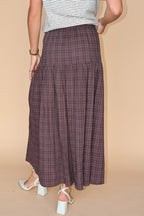 Hartford Checkered Skirt in Brown