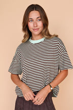 Jess Stripe Tee in Pistachio