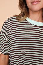 Jess Stripe Tee in Pistachio