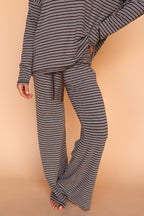 Logan Stripe Lounge Pants in Brown/Grey