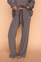 Logan Stripe Lounge Pants in Brown/Grey